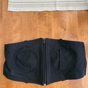 Simple Wishes Black Strapless Front-Zip Bandeau Bra